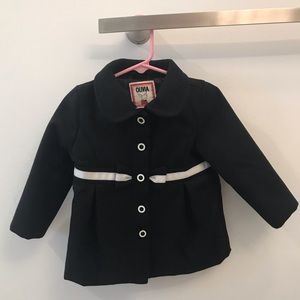 Black wool coat.